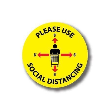 Ergomat 17in CIRCLE SIGNS Please Use Social Distancing DSV-SIGN 289 #6340 -UEN